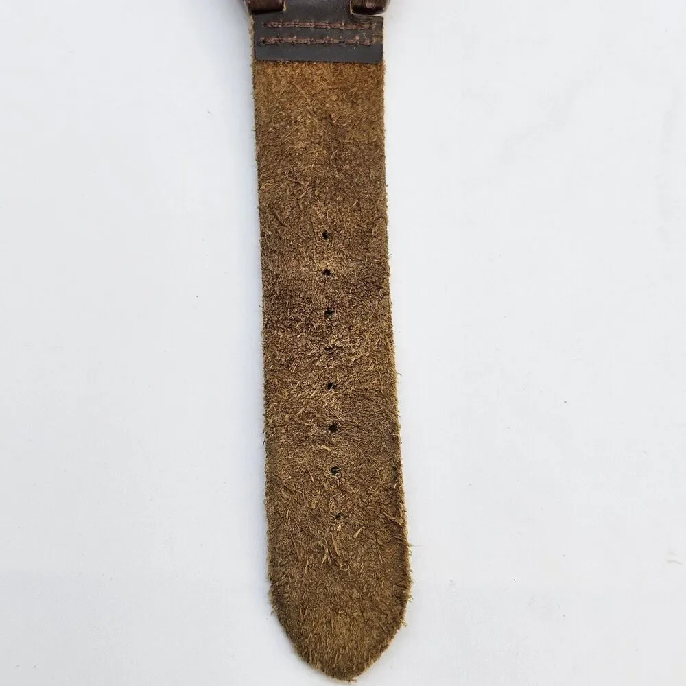 Wood Men's Watch 44MM Brown Dial Case Brown Leather Bands New Battery‎